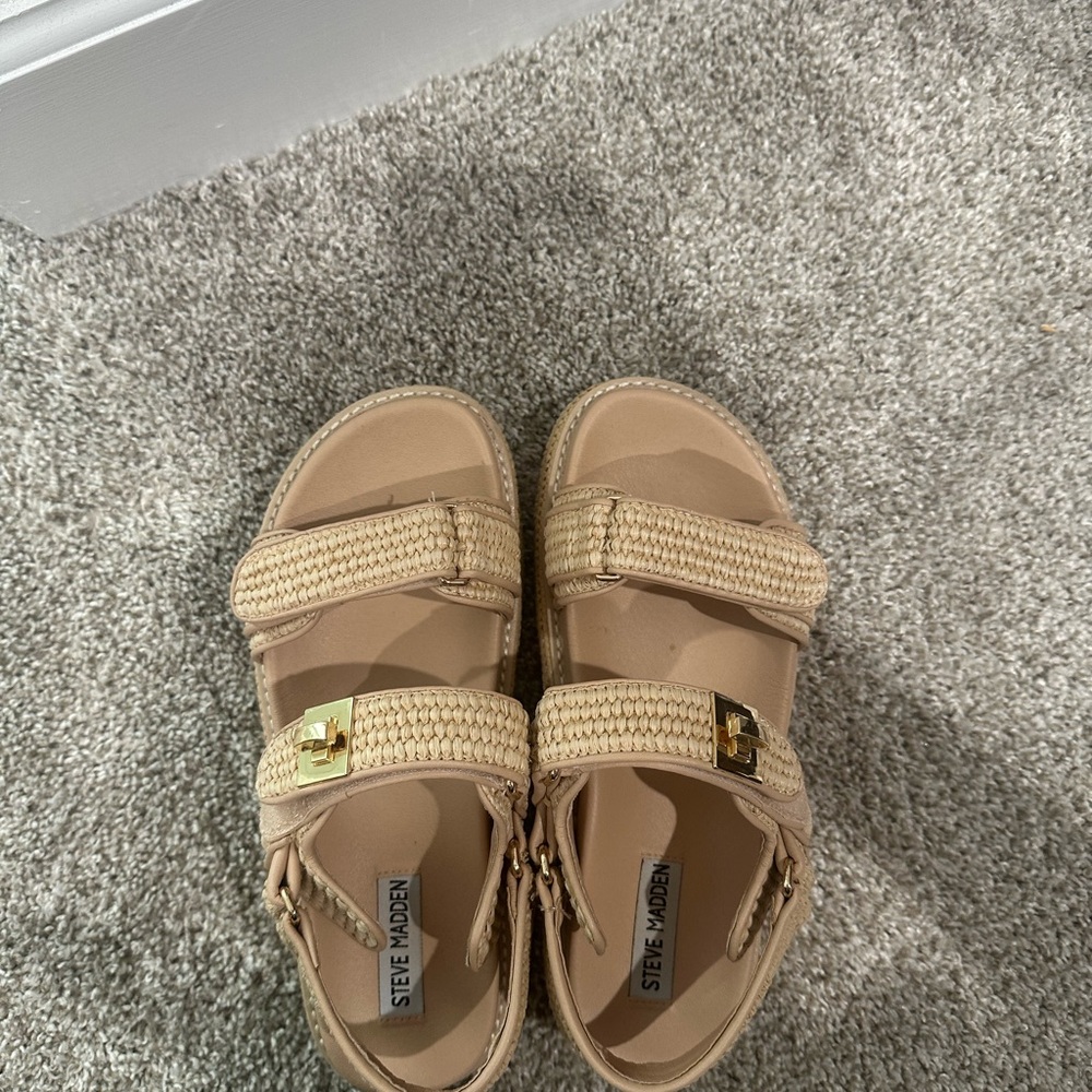 Steve Madden BIGMONA NATURAL RAFFIA Sandals